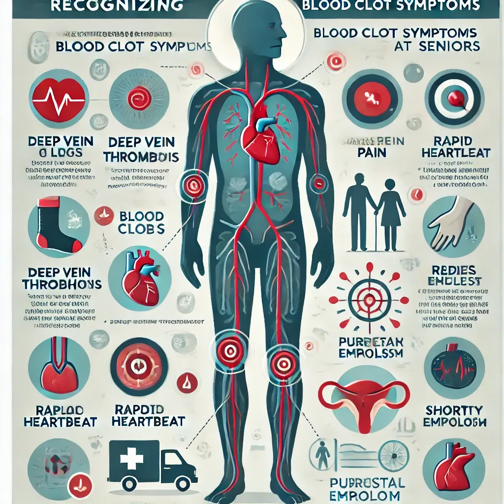 DALL·E 2025-01-20 16.13.12 - An educational and visually engaging infographic about recognizing blood clot symptoms, specifically aimed at seniors. The illustration features a hum.webp